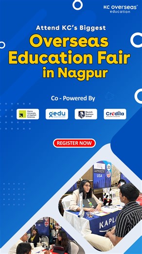 Planning to study abroad? 🌍🎓 Join KC Overseas Education Fair – Nagpur and unlock global opportunities by connecting with 175 international universities from 18 countries, including the USA, UK, Australia, New Zealand, Canada, Europe & Asia. 📅 Sunday, 18th January 2026 ⏰ 10:00 AM – 5:00 PM 📍 Hotel Centre Point, Ramdaspeth, Nagpur ✨ Why attend KC’s Overseas Education Fair? ✔️ Free entry & expert counselling ✔️ Guidance on countries, universities & courses ✔️ Scholarships up to 100%* ✔️ Applica