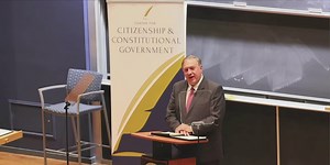 Former US Secretary of State Mike Pompeo speaks at Notre Dame