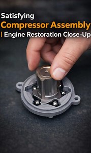 Satisfying compressor assembly | Engine restoration close-up