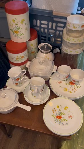 #farm #theoldfarmstead #corning #dishes #corelle #vintage #collectables #collections #collectibles #flowers #pattern #barn #barnfinds #vintage #70s #80s #farmies #farmhouse #stuff #decluttering #old #hoarders #hoarder #hoarderhouse #pretty