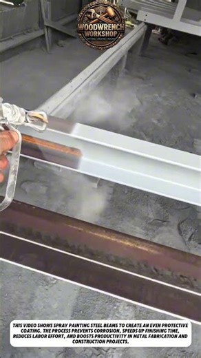 Industrial Spray Painting Steel Beams | Fast Anti-Rust Coating Process