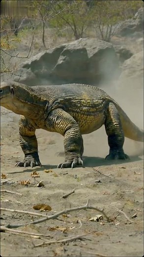 Komodo Dragon Walking Majestically