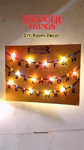 DIY Stranger Things 💕 Stranger Things Craft Ideas #strangerthings #roomdecor #easydiy #fyp #trending