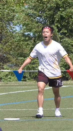 A towering huck leads to the goal for Maryland at College Nationals!