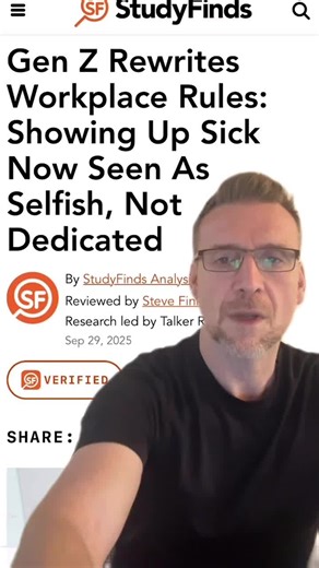 Survey: Gen Z and Millennials view coming to work sick as selfish. | Matthew Marney posted on the topic | LinkedIn