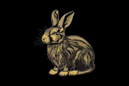Rabbit Embroidery Design, Rabbit Machine Embroidery Design, 4 Sizes Instant Download - Etsy