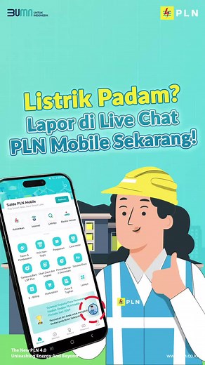 Electrizen, listrik padam di rumah tapi tetangga tetap menyala? Tak perlu panik. Buka aplikasi PLN Mobile, pilih fitur Live Chat, dan laporkan masalah Anda. Petugas kami akan menghubungi Anda dan memeriksa langsung ke lokasi. Mudah sekali, bukan? Download PLN Mobile sekarang untuk solusi cepat dan praktis! #PLNMobile #LiveChatPLNMobile #PLN #PLNUntukIndonesia #AcceleratingRenewableEnergy