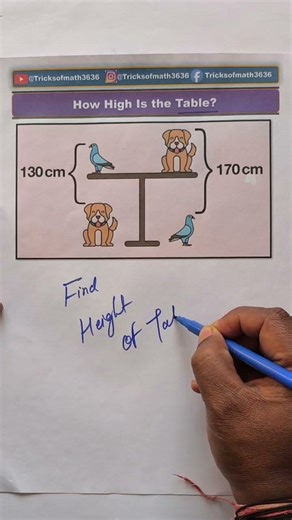 Maths Test | Find the Height of Table #math #mathematics #viralshorts #school #youtubeshorts