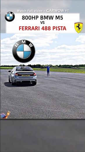 BMW M5 vs Ferrari 488 Pista — DRAG RACE