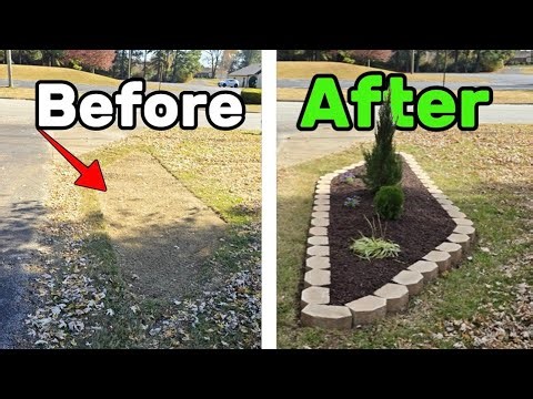 Creating a new flower bed from start to finish!🌲🌼 //Landscape Answers