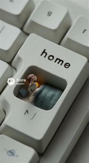 This keycap is hiding an entire scene 🌳 #diorama #miniature #keycaps