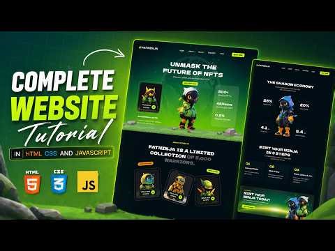 Complete Responsive Animated Website Build – HTML, CSS & JS | Step-by-Step Tutorial (No Framework)