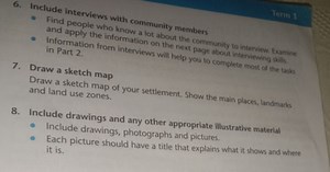 Draw a sketch map of your settlement. Show the main places, lan... | Filo