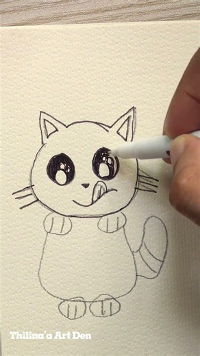 This cat drawing technique is INSANE #drawing #satisfying #creativeart #shorts