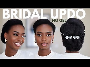 SIMPLE NO GEL BRIDAL FORMAL ELEGANT UPDO NATURAL HAIRSTYLE