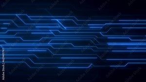 4K 3d Digital Data moving on Circuit Board and CPU 4K backgrounds. Computer Processing and organizing data. Abstract high tech Artificial intelligence (AI), data mining, modern computer technology.