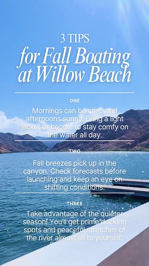 Fall at Willow Beach is like no other escape. Cooler temps, golden light, and wide-open water all around. Pure magic. 🧡 | Willow Beach Marina & Campground