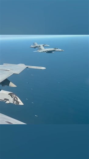 F/A-18F fighter jets Dropping 1k pound bombs