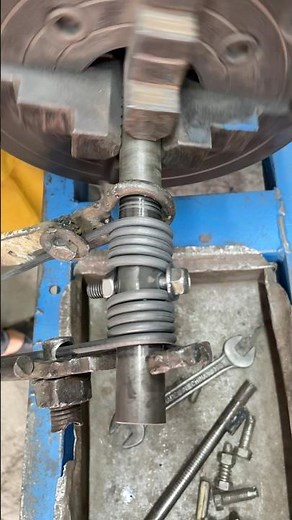 Making a Small Double Sided Spring on a Lathe Machine | Handmade Spring #shortvideo