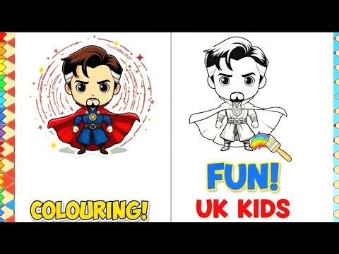 Doctor Strange Colouring for Kids | Easy Marvel Drawing & Fun Colouring Pages UK