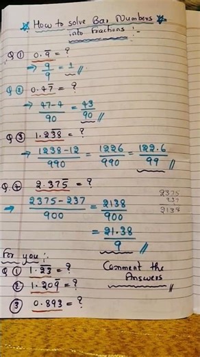 Convert Bar Numbers into Fractions in Seconds! | Maths Trick #Shorts