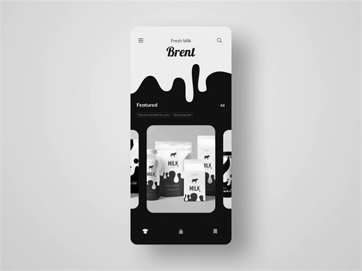 Online Milk Store Mobile App UI/UX Design and Animation