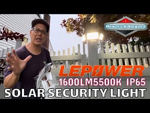 LEPOWER 1600LM LED Solar Security Flood Lights Outdoor Motion Detection Sensor 5500K IP65 Waterproof