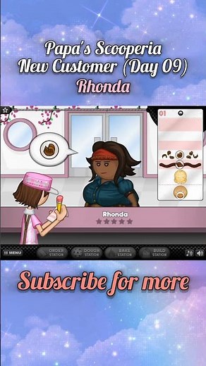 Papa's Scooperia Gameplay🍦| Rhonda (New) Satisfied 😘 | Day 09📅 #papasscooperia #games #shorts