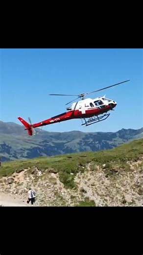 Helicopter Landing Swiss Alps