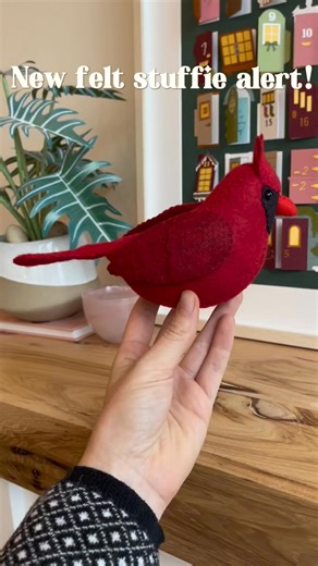 14 reactions | A little birdy told us it's nearly time for gift giving and cheer...  That little birdy was Arnold, the felt cardinal! And he'd be awfully twitterpated to join you for your holiday festivities this year  Find the full template and tutorial for this cute felt stuffie (it's easier than you think!!) at liagriffith.com in the monthly collection 殺 | Lia Griffith - Handcraft Your Life | Facebook