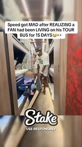 Speed got mad after realizing a fan had been living on his tour bus for 15 days 🤣👀 #ishowspeed #crazyfans #ishowspeedmemes #explorereels #fypシ゚viral #streamerclips #worldtour #funny | Officialghost3d
