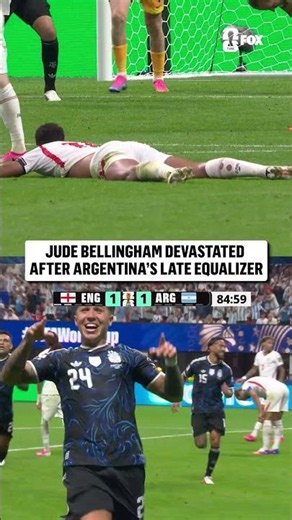 Jude Bellingham nearly blocked Enzo Fernández's shot before it went in goal for Argentina