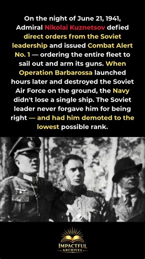 He defied Stalin's orders the night before Barbarossa — and saved the entire Soviet Navy #WW2