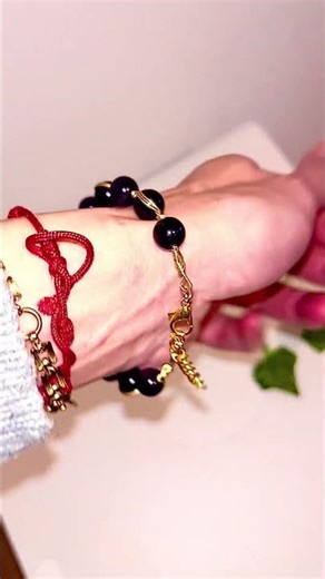 Bracelet en améthyste avec chaînette réglable 😍