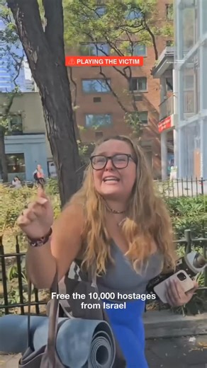 Fɪʟᴀsᴛᴇᴇɴɪ on Instagram: "She confronts pro-Palestinian protesters, then plays the victim when confronted back."