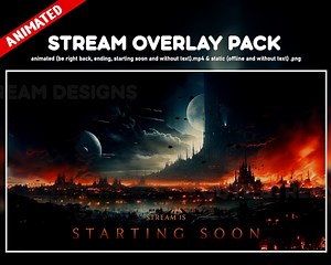 Space Wars Twitch Overlay Animated Package - Star Spacecraft Screens Perfect for Your Stream - Background Vtuber Looped - Etsy