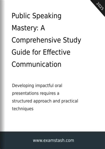 Public Speaking Mastery: A Comprehensive Study Guide for Effective Communication - examstash.com