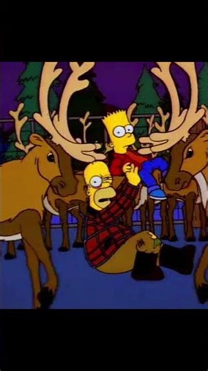 Bart and Homer Simpson are attacked by the wild reindeers #homersimpson #thesimpsons #hit#comedy#fun