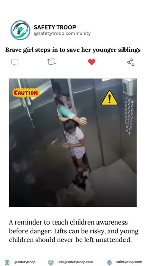 Girl Protects Siblings in Malfunctioning Lift | Safety Awareness Matters #safetytroop #childsafety