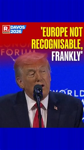 At the WEF Annual Meeting 2026 in Davos, Trump takes a sharp dig at Europe, declaring it unrecognizable amid sweeping changes. #DonaldTrump | #WorldEconomicForum | #annualmeeting | #Davos2026 | #europe | #switzerland | #RepublicWorld | Republic