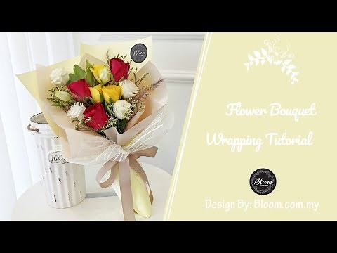 How to Wrap Flower Bouquet By Using Mesh Netting & Korea Wrapper|| Flower Wrapping Ideas & Technique