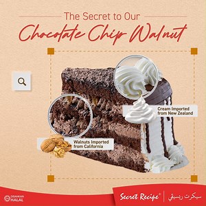 Ever wondered what makes our Chocolate Chip Walnut cake tastes delicious? 😋 It’s because of its four layers of goodness that uses walnuts from California and cream from New Zealand! This nutty chocolate taste is so awesome, it’s guaranteed to bring you back for more! 😉 Get a slice now via SR GO: https://bit.ly/SR_GO #SecretRecipeMY | Secret Recipe Malaysia