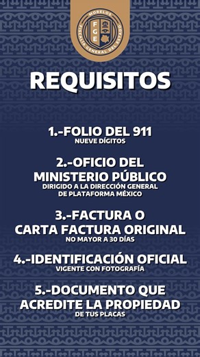#FiscaliaMorelosInforma 🚨 ¿Te robaron un vehículo y no sabes qué hacer? 📞 Llama al 911 y obtén tu folio de 9 dígitos 📝 Denuncia en la Unidad de Atención Temprana 🏢 Acude a Plataforma México con documentos 📄 originales | Fiscalía Morelos