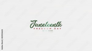 Juneteenth Text Animation, Celebrate Freedom Day, Happy Freedom Day, 3D Juneteenth Freedom Day 19 June Text Animation Video