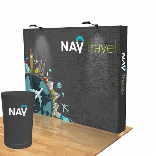 10ft. Stretch Fabric Pop Up Backdrop Display for Trade Shows