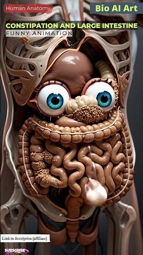 Constipation and Constipated Stool through the Large Intestine Animation | Bio AI Art | 28