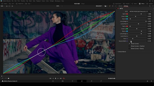 DaVinci Resolve新RGB分色调DCTL工具——无损增强色彩