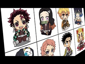 【イラストメイキング】かわいいちびキャラスタイルで鬼滅の8キャラ描いてみた【鬼滅の刃】
