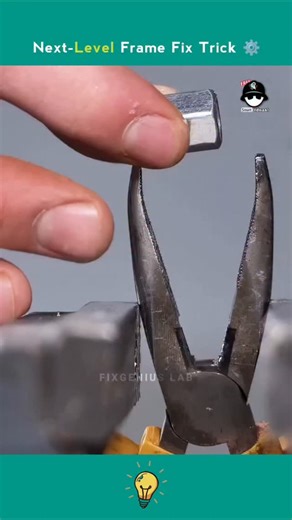 FixGenius Pro on Instagram: "Strong Frame Joint Hack! 🔧 Weld a nut, sharpen a screw, and lock it into a plier head—then tap lightly with a hammer. This simple trick creates an ultra-strong frame connection in seconds! Perfect DIY hack for builders, repairers, and anyone who loves smart fixes. DIY frame joint, welding hack, strong connection trick, screw fix idea, hammer welding hack, smart DIY repair #DIYHack #WeldingTrick #FrameFix #LifeHack #ToolHack #FixGeniusLab"