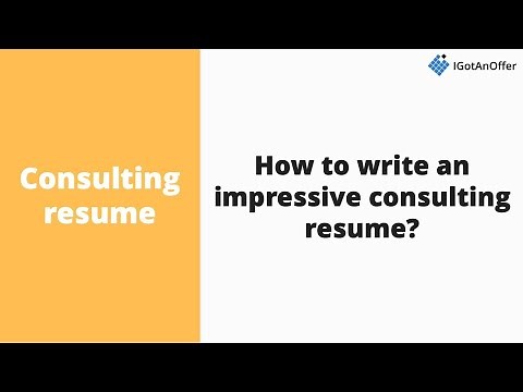 How to write an impressive consulting resume?